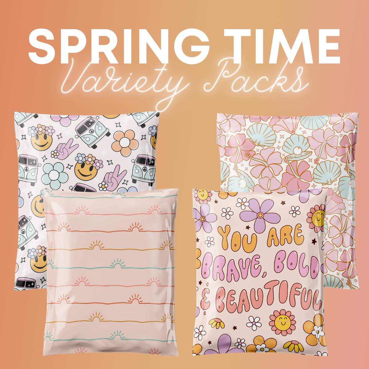 Spring Variety Pack of 100 Mailers - 10x13 Poly Mailers – Graceful Mailers