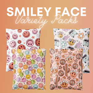 Smiley Face Variety Pack of 100 Mailers - 10x13 Poly Mailers