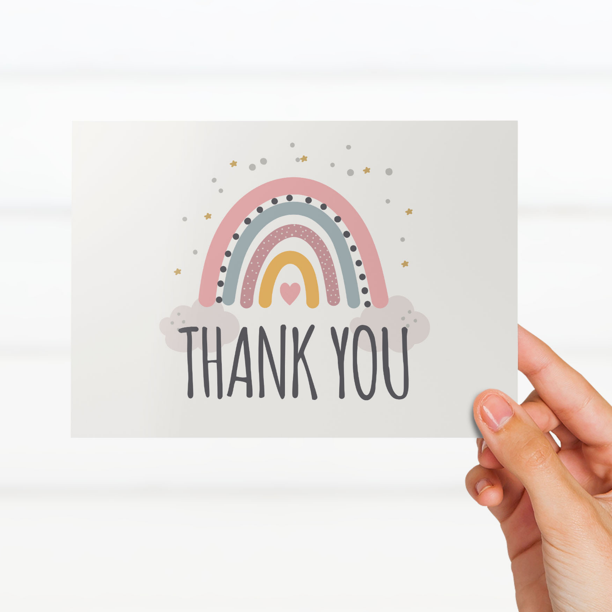 Rainbow Thank You Note Cards