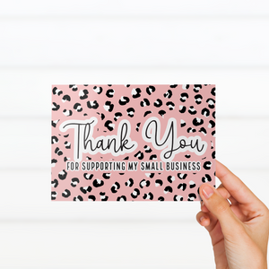 Leopard Rose Thank You Note Cards